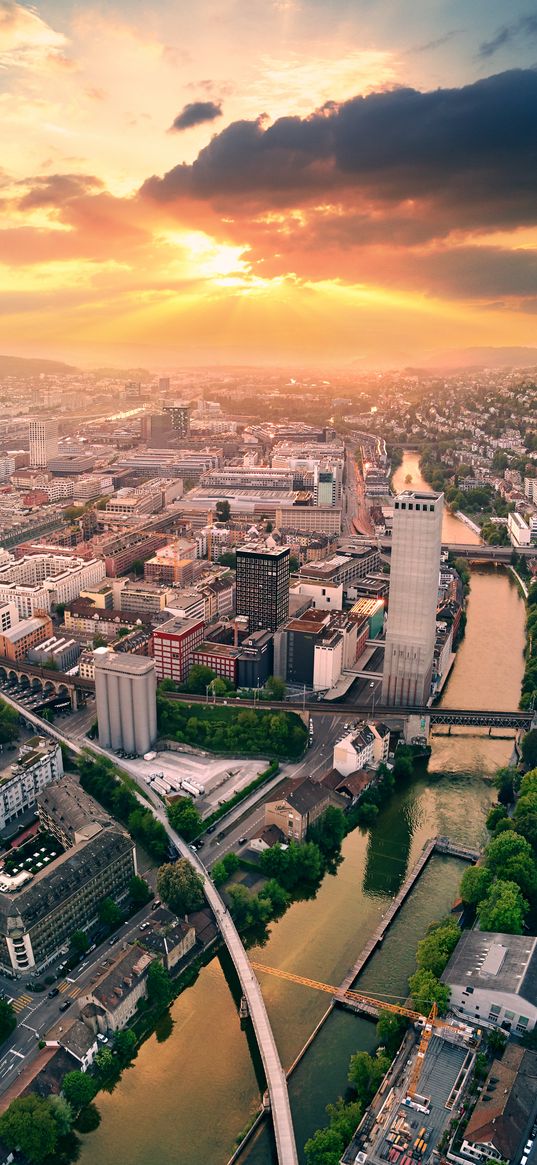 city, architecture, buildings, river, roads