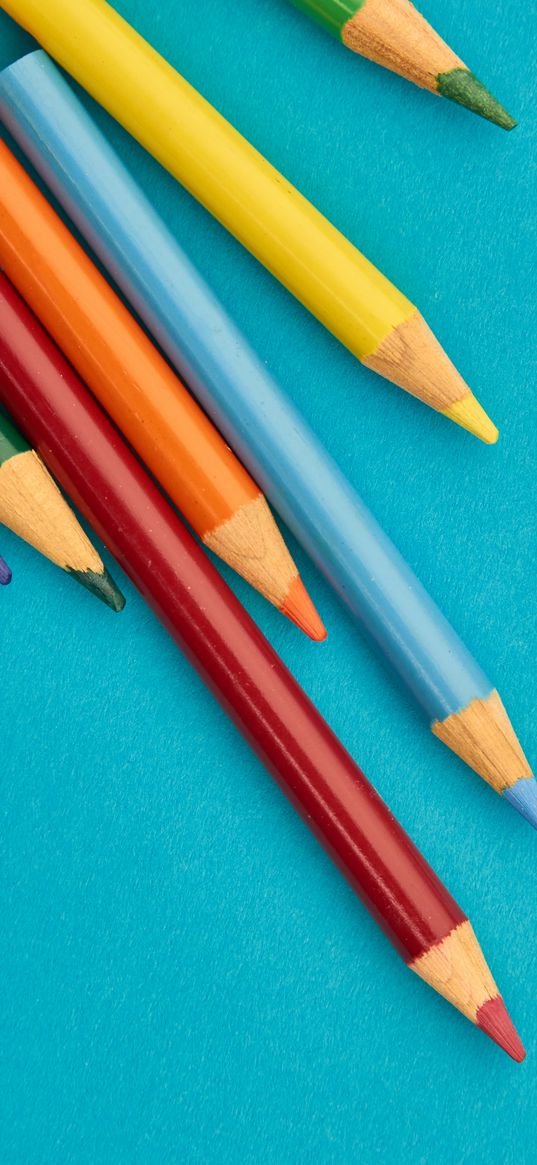 pencils, multicolored, macro, wooden