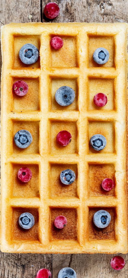 viennese waffles, waffles, berries, fruits