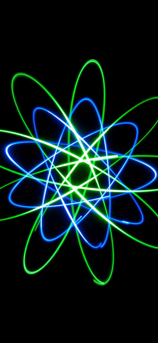 atom, molecule, element, neon, black