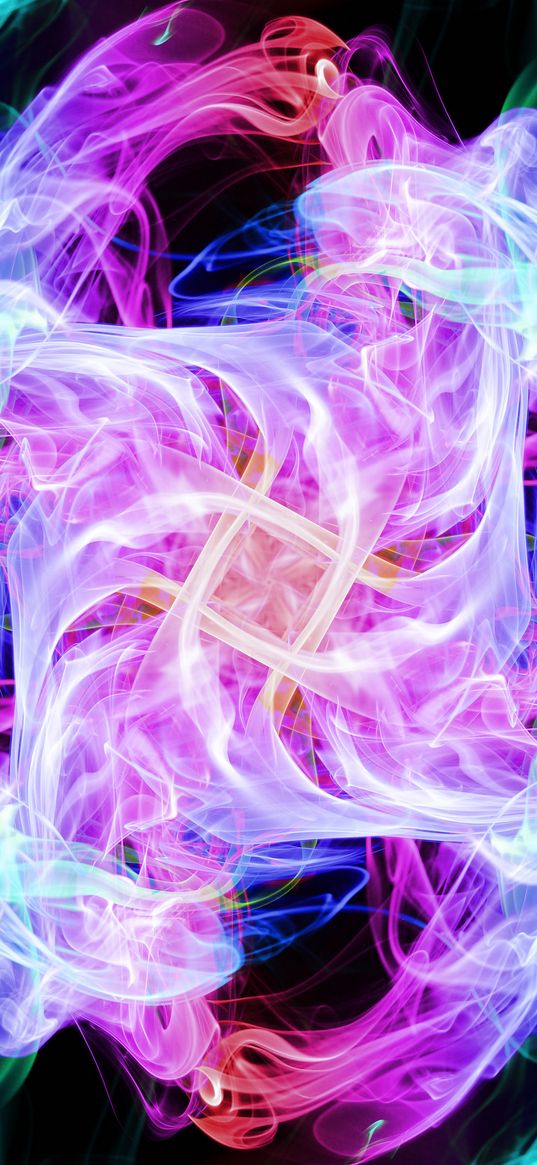 fractal, colored smoke, pattern, rhombus