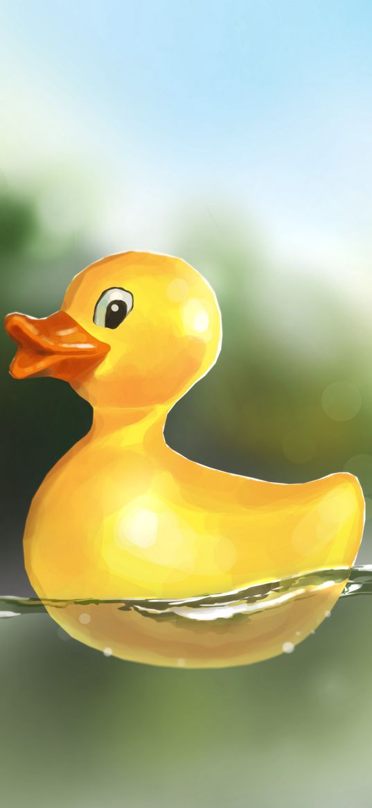 duckling, toy, water, art