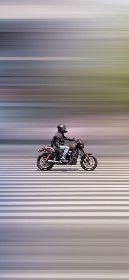 motorcycle, motorcyclist, movement, distortion