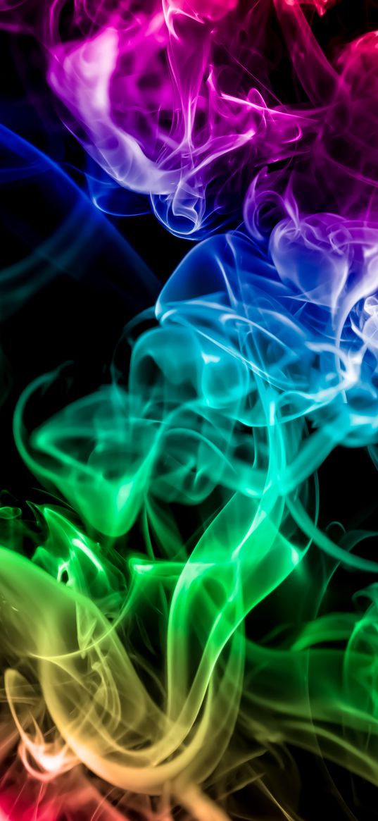 smoke, colored smoke, colorful, rainbow, dark