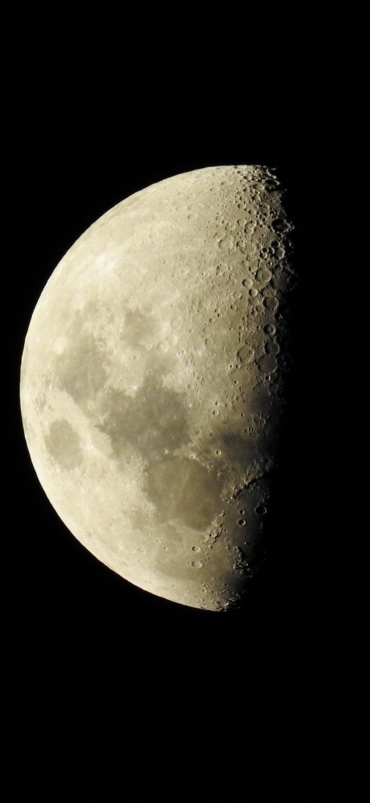 moon, craters, black, shadow, space