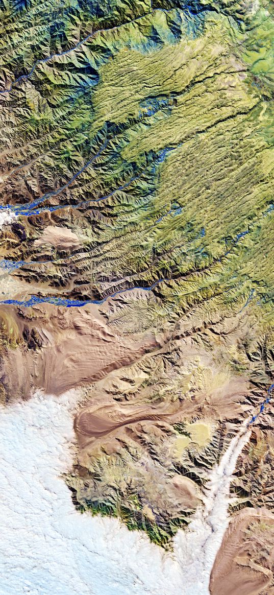 mountains, relief, aerial view, andes