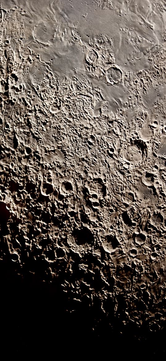 craters, relief, moon, dark