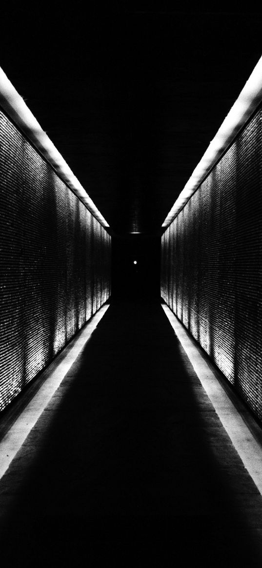 tunnel, building, bw, perspective