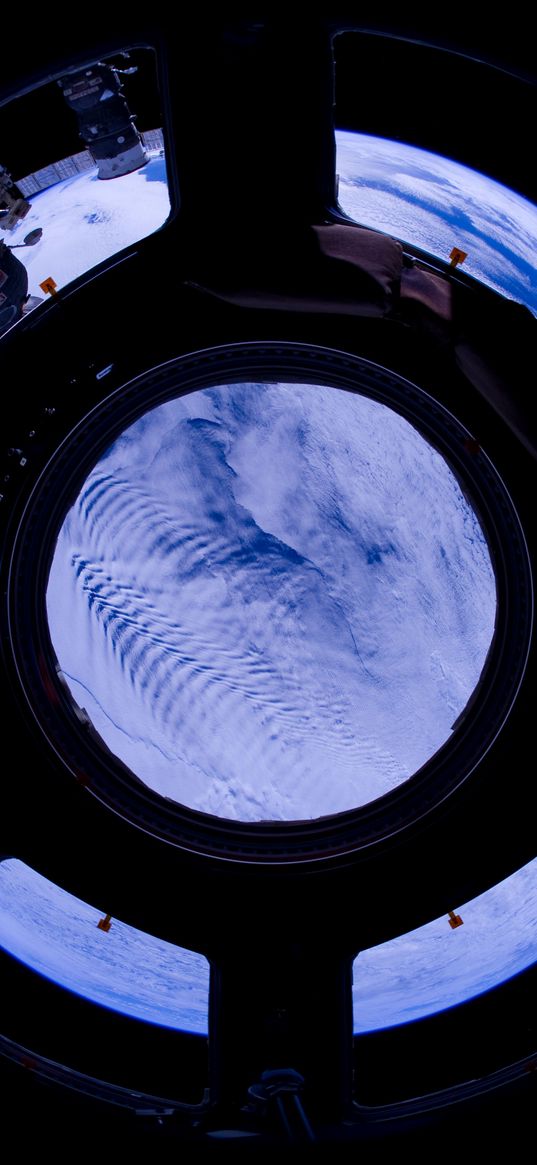 porthole, space, clouds, satellite