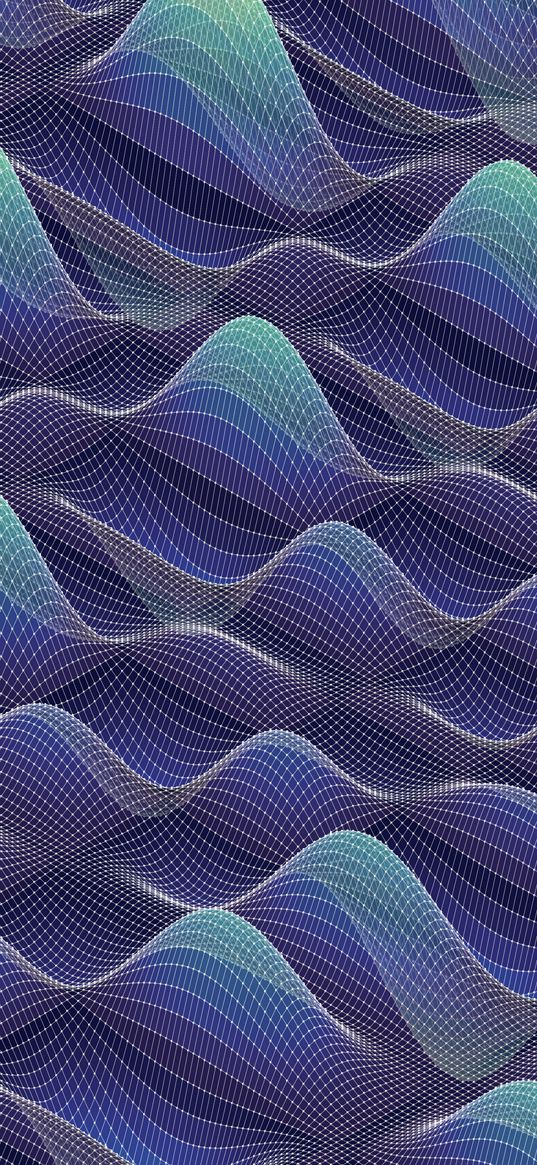 waves, waviness, pattern, blue