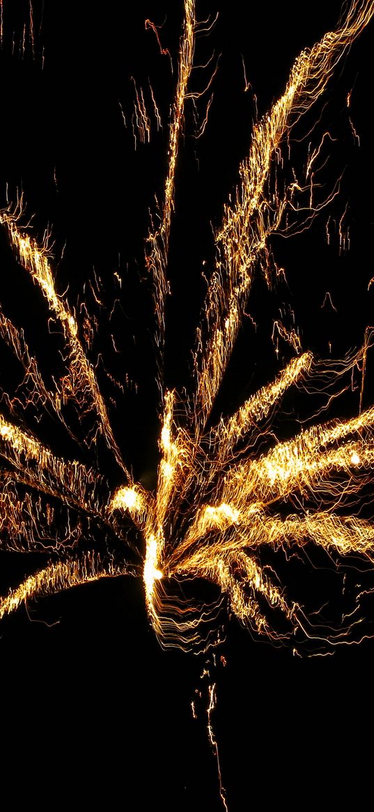 salute, fireworks, long exposure, night, black