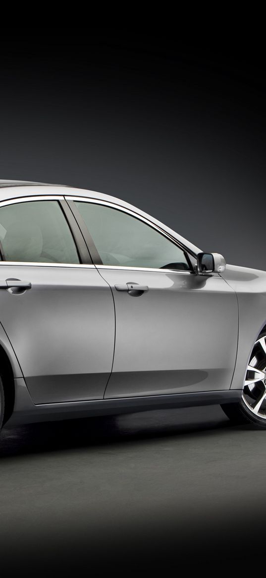 acura, tl, 2011, metallic gray, sedan, side view, style, cars