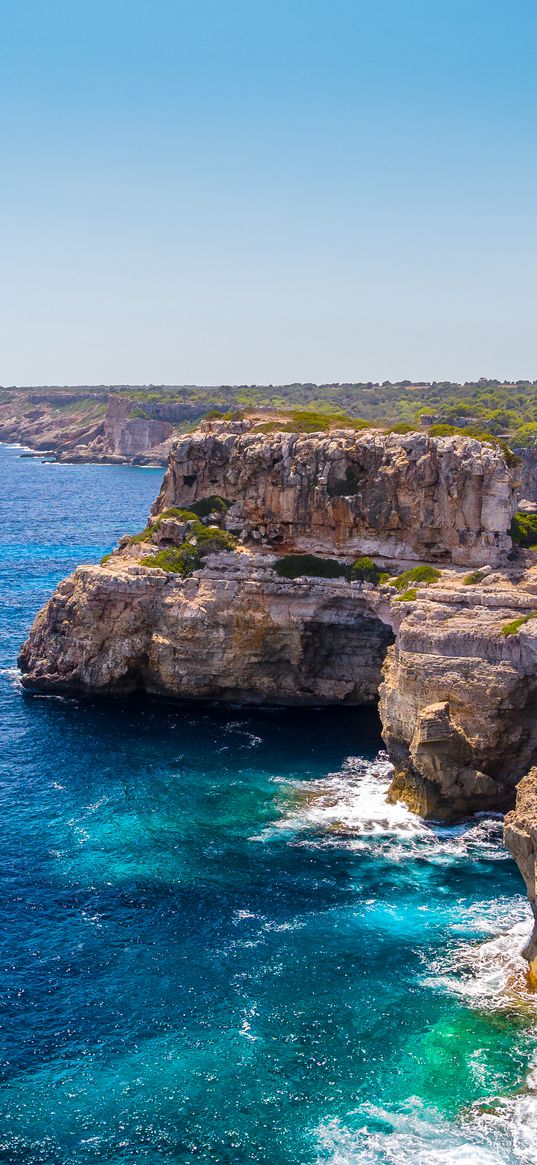 cliff, rock, stone, sea, coast