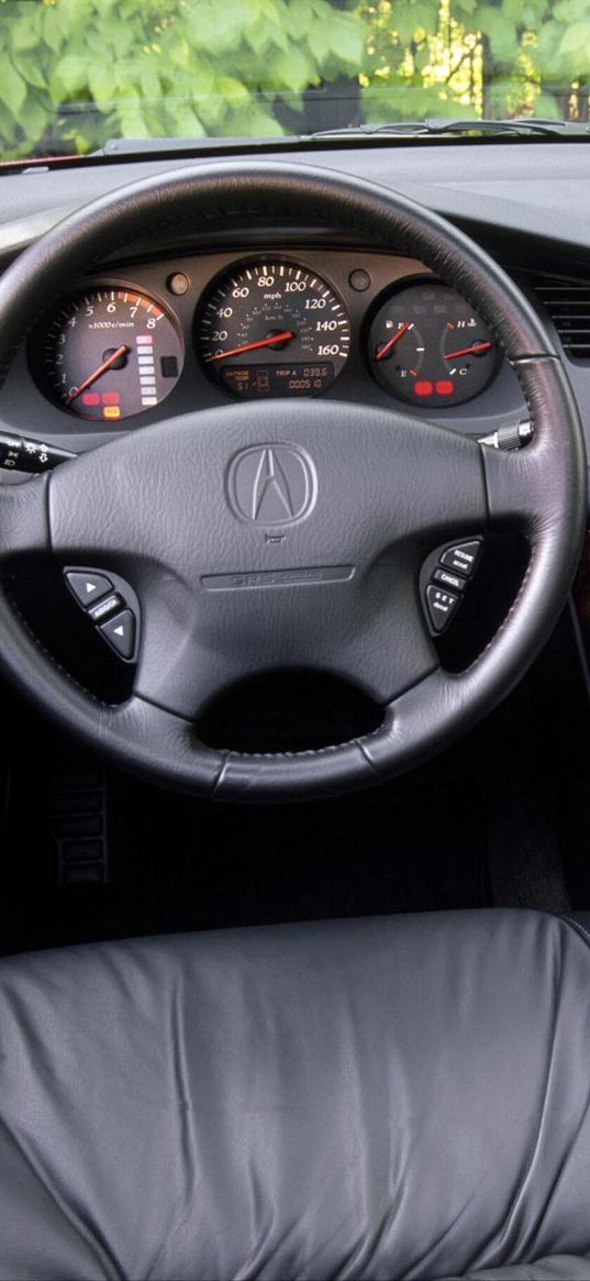 acura, tl, salon, interior, steering wheel, speedometer