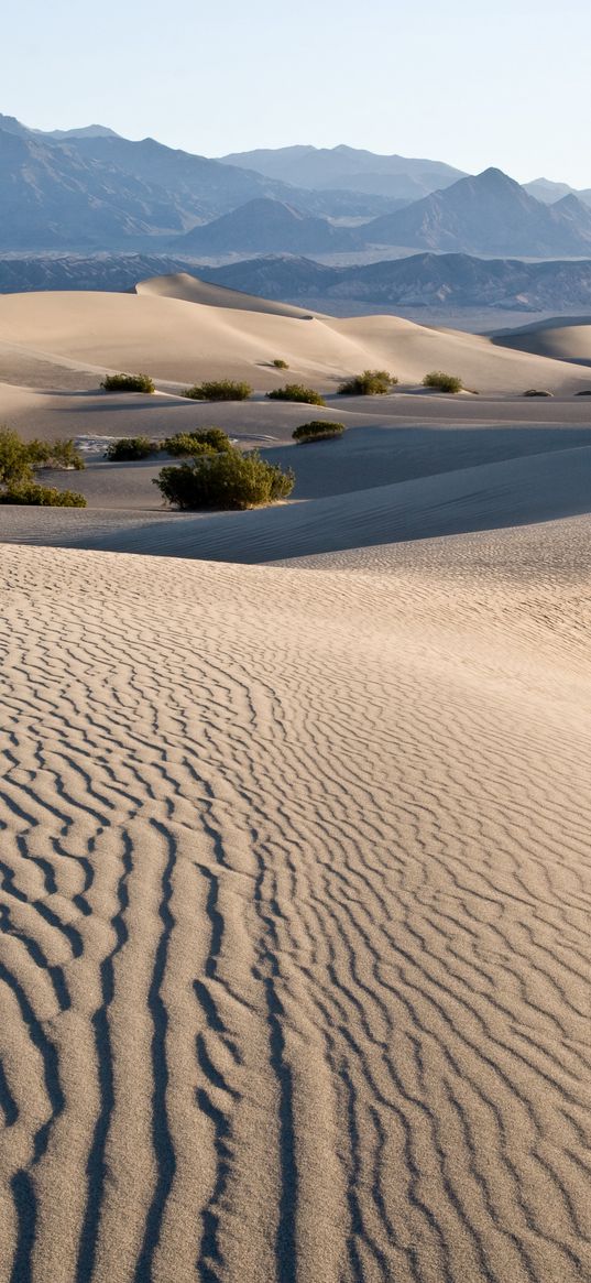 sand, desert, rocks, waves, trace