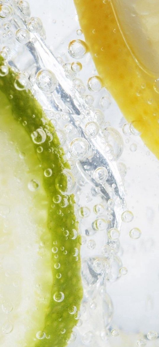 lime, lemon, water, drops, immersion