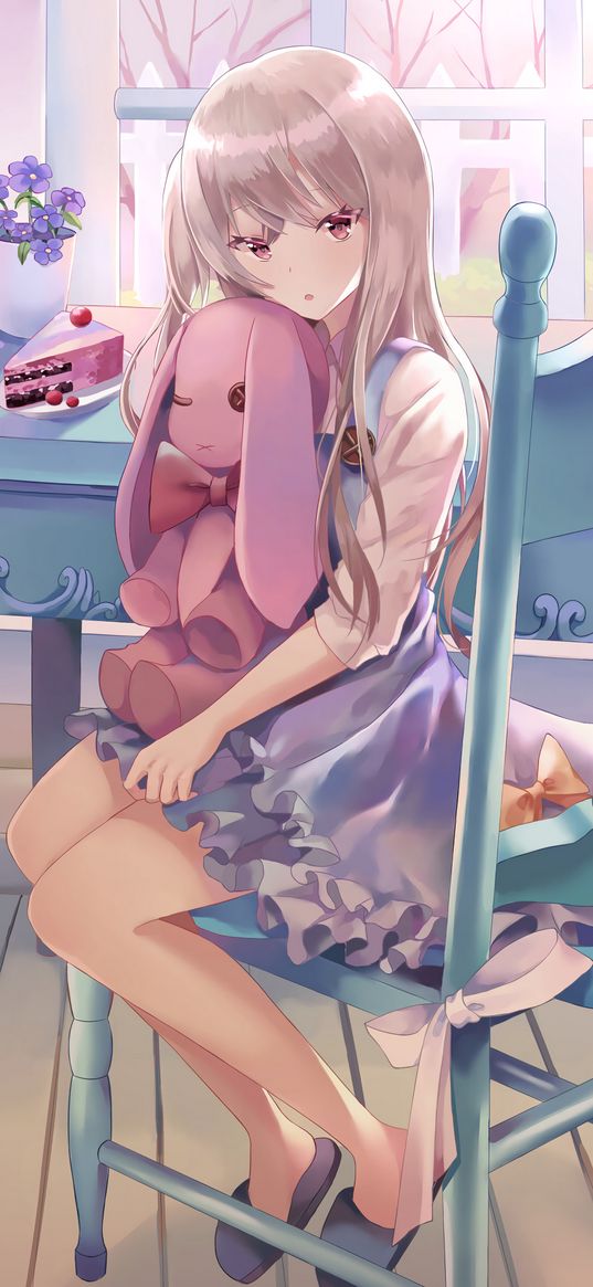 girl, anime, toy, cake, outfit