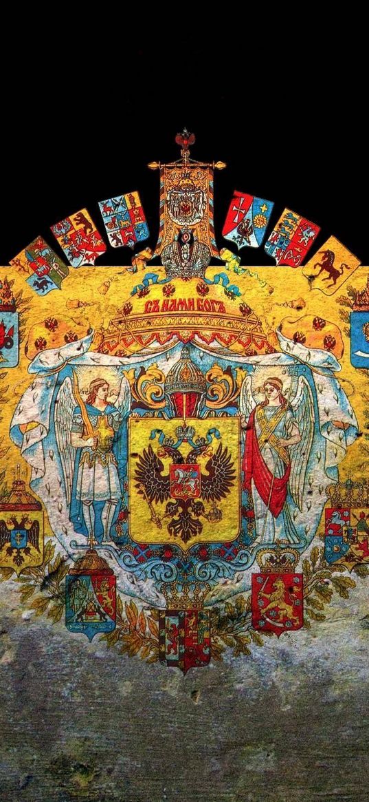 flag, coat of arms, russia, empire