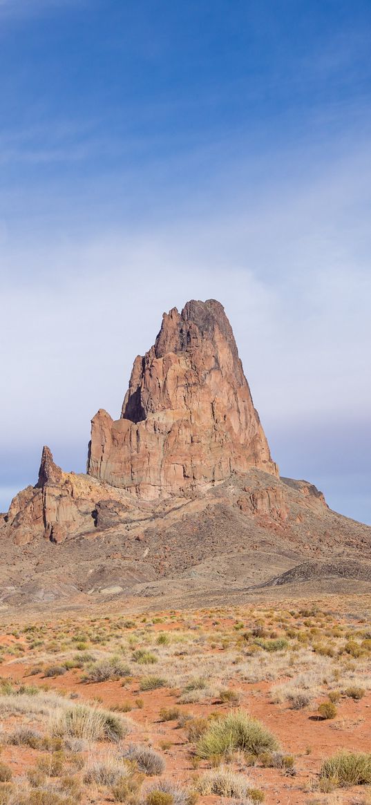 rock, prairie, valley, sky