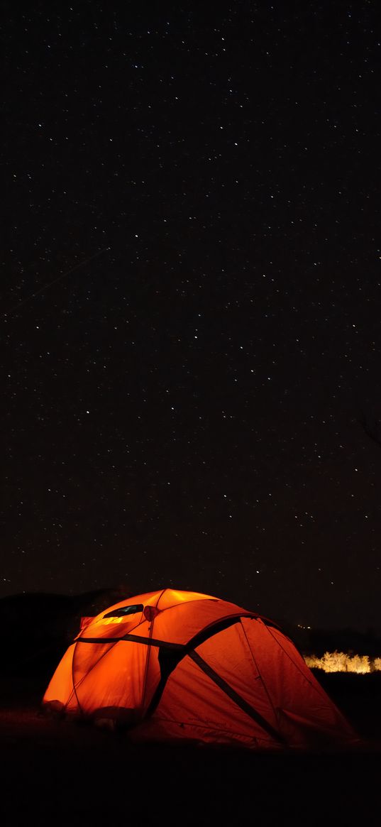 tent, camping, night, starry sky, stars