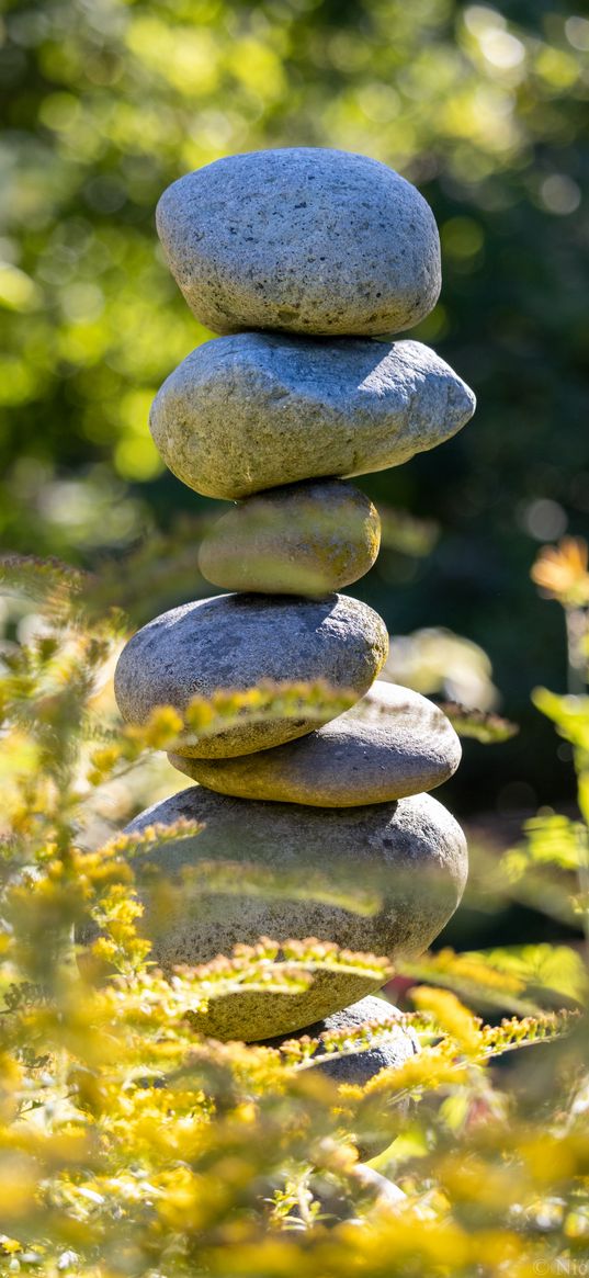 stones, balance, harmony, grass