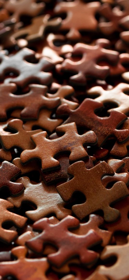 puzzles, fragment, brown, macro