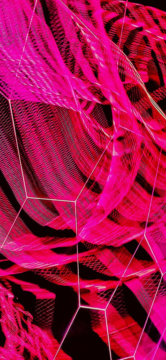 honeycomb, hexagon, mesh, abstraction, pink