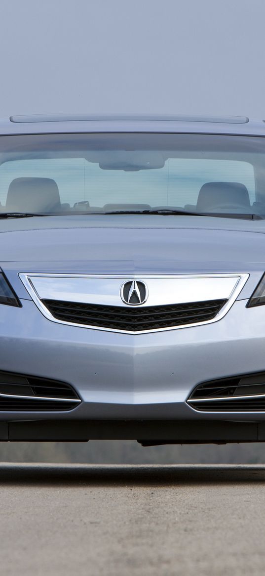 acura, tl, 2011, silver metallic, front view, style, sky, nature, asphalt