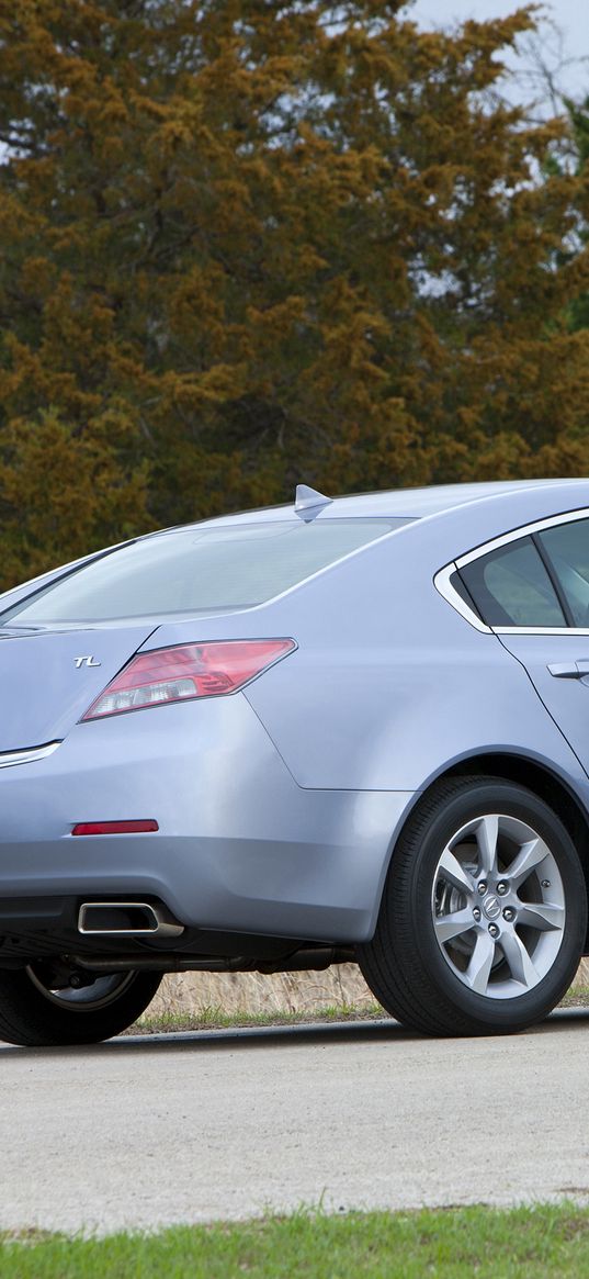 acura, tl, 2011, blue, side view, style, cars, grass, trees, asphalt