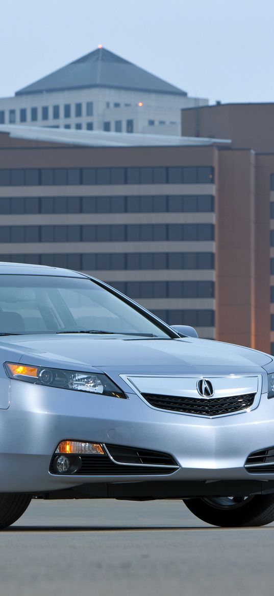 acura, tl, 2011, blue metallic, side view, style, cars, asphalt, building