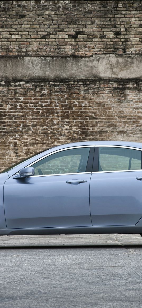 acura, tl, 2011, blue, side view, style, cars, walls, asphalt