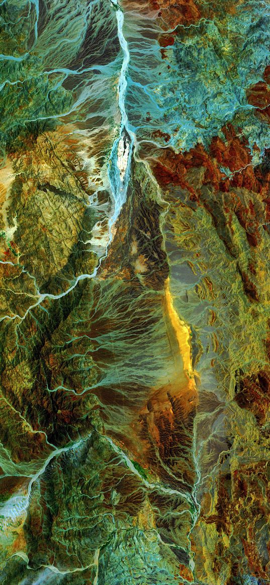 rivers, rocks, relief, aerial view, mountains