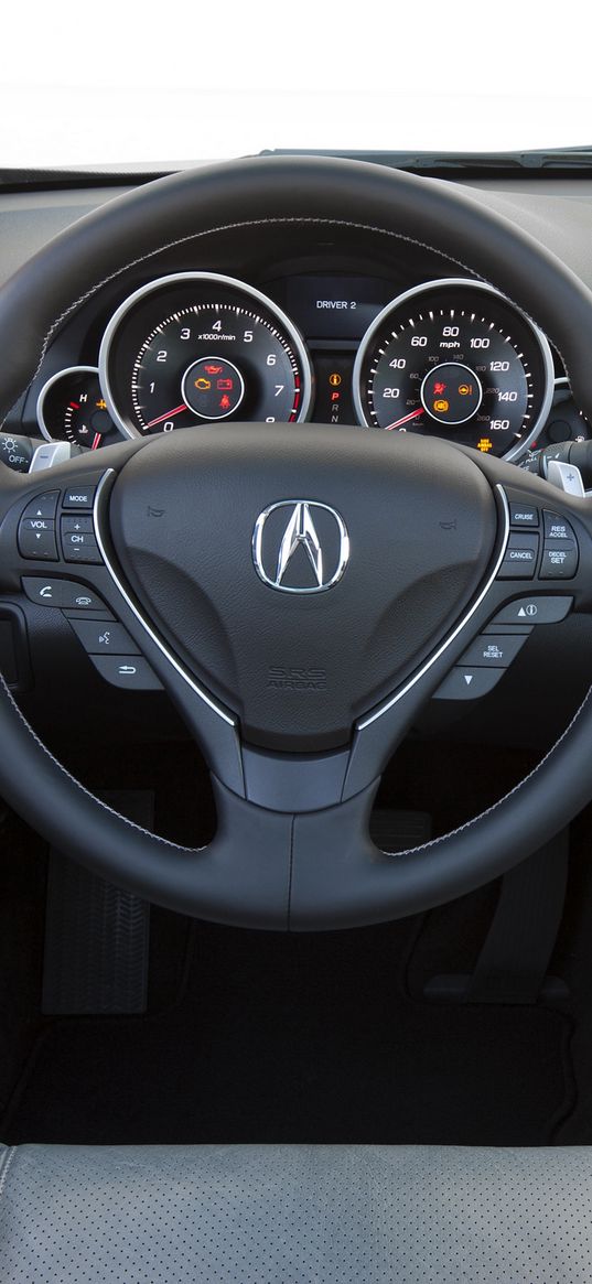 acura, tl, 2011, salon, interior, steering wheel, speedometer