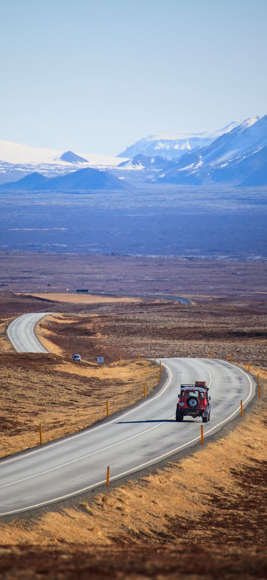 car, suv, road, winding