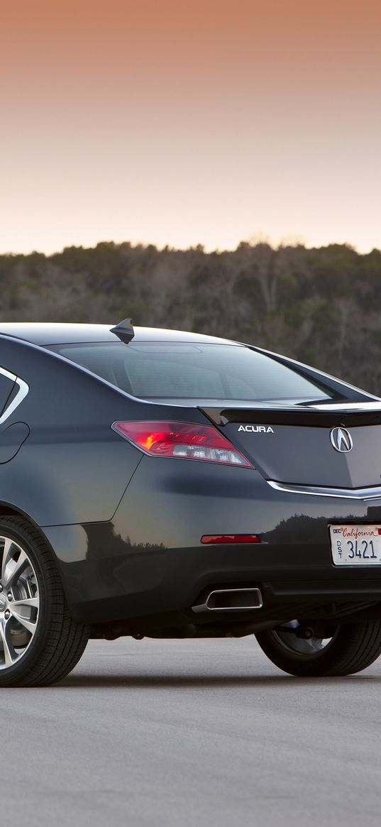 acura, tl, 2011, blue, side view, style, cars, sunset, trees