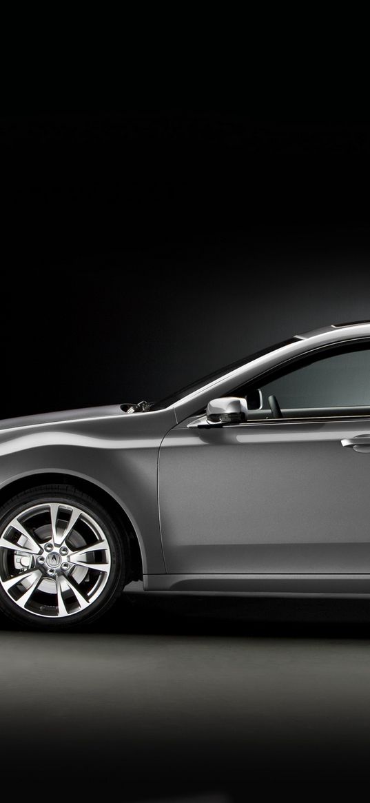 acura, tl, 2011, metallic gray, side view, style, cars