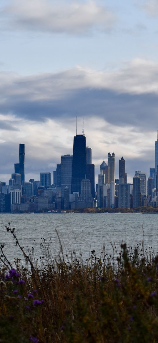 lake, city, buildings, view, chicago, usa