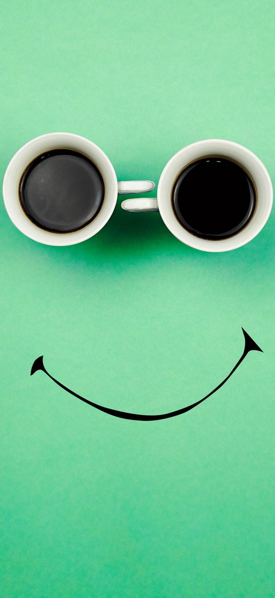 smile, smiley, mugs, coffee