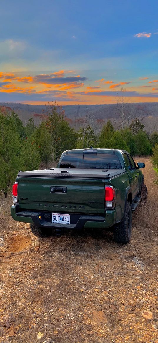 toyota tacoma, toyota, car, pickup, suv, green