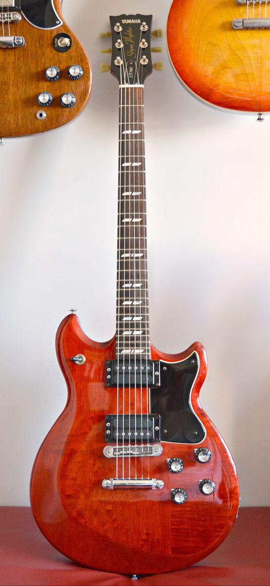 electric guitar, guitar, brown, musical instrument