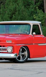 Preview wallpaper 1965 chevy c10, red, cars, stylish, vintage