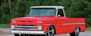 Preview wallpaper 1965 chevy c10, red, cars, stylish, vintage