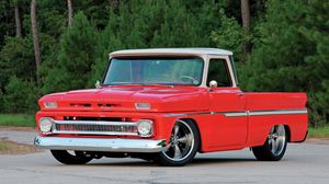 Preview wallpaper 1965 chevy c10, red, cars, stylish, vintage