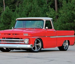 Preview wallpaper 1965 chevy c10, red, cars, stylish, vintage