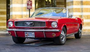 Preview wallpaper 1966, mustang, red, convertible