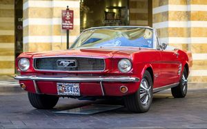 Preview wallpaper 1966, mustang, red, convertible