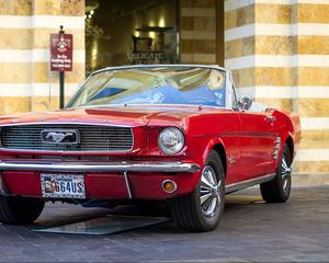 Preview wallpaper 1966, mustang, red, convertible