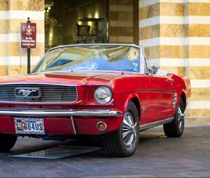 Preview wallpaper 1966, mustang, red, convertible