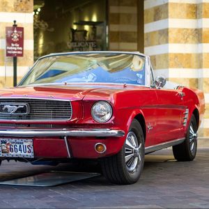 Preview wallpaper 1966, mustang, red, convertible