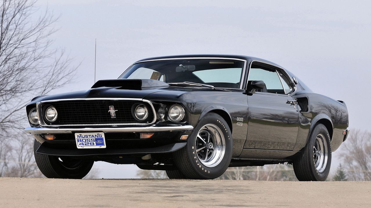 Wallpaper 1969, muscle car, boss, black, mustang, ford, 429 hd, picture ...